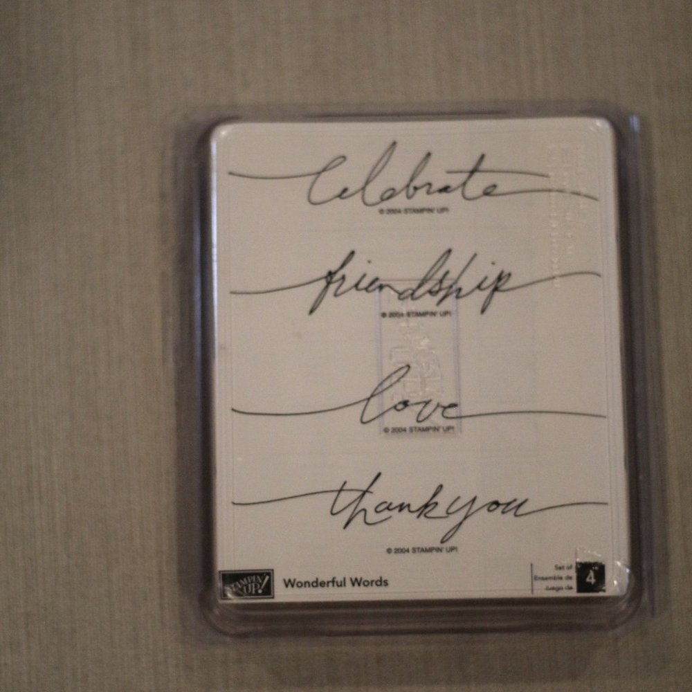 NWT Stampin' Up! Wonderful Words Set of 4 Medium Stamp